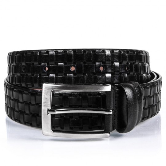 Klasik Erkek Hakiki Deri Kemer Siyah 3,5 cm	